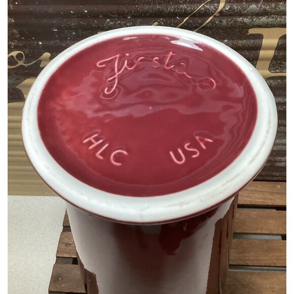 Fiesta Pottery 9.5" Monarch Flower Vase Cinnabar Maroon Glaze Art Deco HLC - Picture 7 of 8